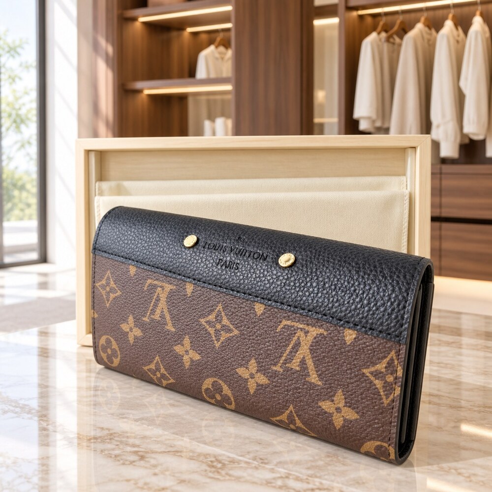 Louis Vuitton Monogram Portefeuille Juliette Long Wallet in Black - Picture 5 of 6